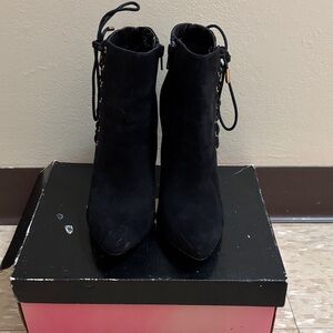 Charlotte Russe Black Lace-Up Boots